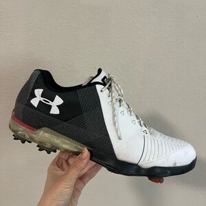 Under Armour Men's Black and White Golf Shoes